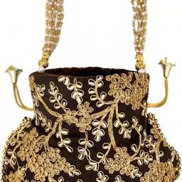 banithani Embroidered Women Potli Bag | Traditional Indian Potli Bags | Jute Handbags for women and girls image 4
