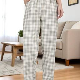 Kryptic Women Checked Pure Cotton Mid-Rise Relaxed fit Lounge Pant-image-60