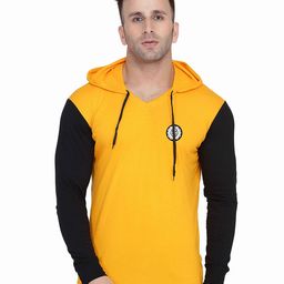 BEYOU FASHION Men Colourblocked Hooded Cotton Slim Fit T-shirt-image-86