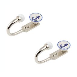 IndianShelf 2 Pcs Ceramic & Zinc Anchor Wall Mounted Hooks Kitchen Hanger-image-50