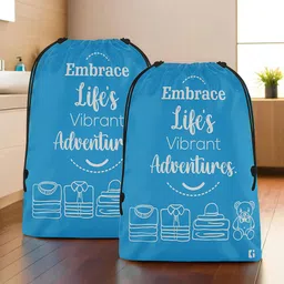 Kuber Industries Blue & White 2 Pieces Printed Regular Multi-Utility Organisers-16