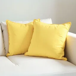 Aurave Gold-Toned 2 Pieces Pure Cotton 210 TC Soft & Comfortable Square Cushion Covers-image-99