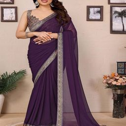 CATCHY FOREVER Embroidered Saree With Unstitched Blouse Piece-image-58