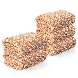 Kuber Industries Gold Toned 5 Pieces Printed Microfiber 280GSM Ultra Absorbent Face Towels-95