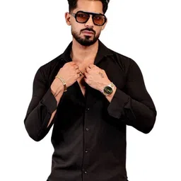 VORTEX Men Original Fit Textured Spread Collar Casual Shirt-picture-9