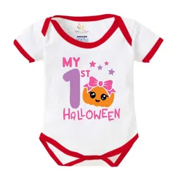 Babywish Infants Pumpkin Head Printed Cotton Short Sleeve Bodysuit-image-59