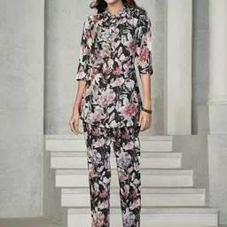 all about you Printed Shirt Collar Tunic & Trousers Co-Ords-picture-50