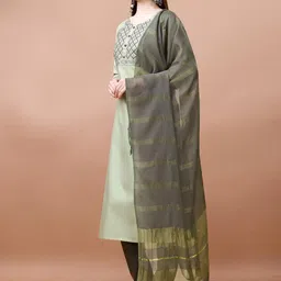 all about you Women Embroidered Regular Thread Work Kurta with Trousers & With Dupatta-picture-6