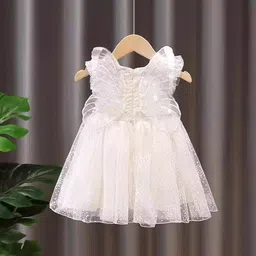 YK Flutter Sleeve Fit & Flare Dress-17