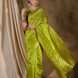 Maroosh Ethnic Motifs Zari Banarasi Saree-image-57