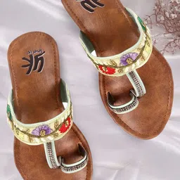 YK Girls Embellished Open Toe Flats with Embroidered-picture-37