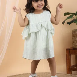 Polka Tots Print Flutter Sleeve A-Line Dress-picture-14