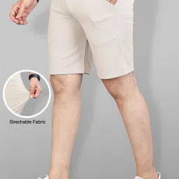 Solid Men Beige Sports Shorts-image-48