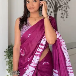Mitera Tie and Dye Block Print Saree-picture-4