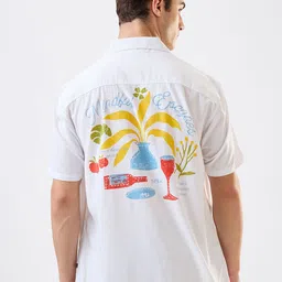 SPYKAR Men Relaxed Fit Cuban Collar Graphic Printed Casual Shirt-image-87