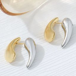 Krelin Rhodium-Plated Teardrop Shaped Studs-image-96