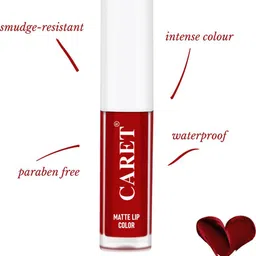 CARET ORGANIC Set Of 5 Super-Pigmented Liquid Matte Lipsticks -2ml Each-6-8-3 image 3