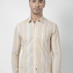 Numero Uno Men Cutaway Collar Multi Striped Cotton Slim Fit Casual Shirt-image-57