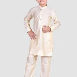 Pehanaava Boys Mandarin Collar Straight Kurta with Pyjamas-45