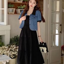 DressBerry Women Shoulder Straps Tiered Fit & Flare Dress-image-92