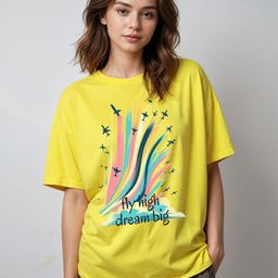 SMARTEES Graphic Printed Extended Sleeves Cotton Oversized T-shirt-image-83