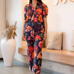 Moda Rapido Printed Short Sleeves Pure Cotton Shirt With Trouser-image-12