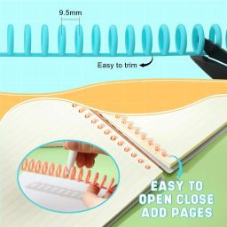 Bwogue Comb Binding Spines 1/2" Diameter, 30 Ring Plastic Binder Combs & Spines Binding Manual Ring Binder image 2