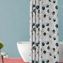 ArtzFolio White & Blue Geometric Printed Waterproof Shower Curtain-image-24