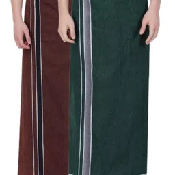 Ethazh Men Pack of 2 Men Cotton Dhotis-image-96