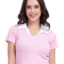 The Roadster Lifestyle Co Rib Crop Top With Collar-picture-37