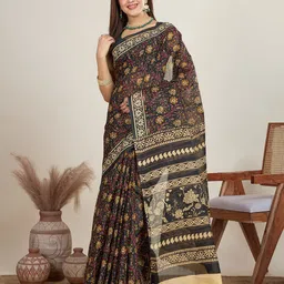 SHANVIKA Kalamkari Pure Cotton Saree-image-60