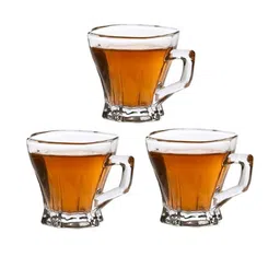 Somil Clear Glass Coffee & Tea Cup / Mug (120 Ml), Enjoy Your Drink in Style, 7.8 X 9.7 X 8 Cm, Pack of 3-image-65