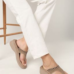 Marc Loire Embellished PU Work Wedge Sandals-4