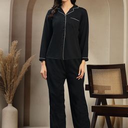 ETC Women Lapel Collar Night Suit-image-63