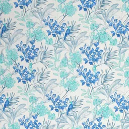 Gulaab Jaipur White & Blue Floral 400 TC King Bedsheet with 2 Pillow Covers image 3