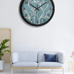 OLIVE TREE Black & Green Printed Contemporary Wall Clock-image-38