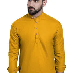 EdinWolf Band Collar Pure Cotton Straight Kurta-14