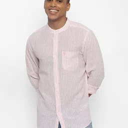 AMERICAN EAGLE OUTFITTERS Vertical Band Collar Cotton Linen Shirt-image-46