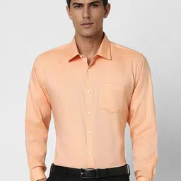 Van Heusen Men Spread Collar Solid Cotton Slim Fit Formal Shirt-picture-33