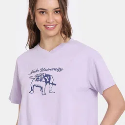 Rosaline by Zivame Print Cotton Boxy Crop Top-image-63