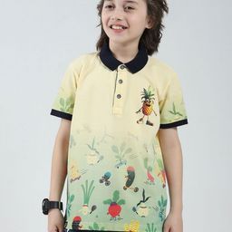 Monte Carlo Boys Conversational Printed Polo Collar T-shirt-image-56