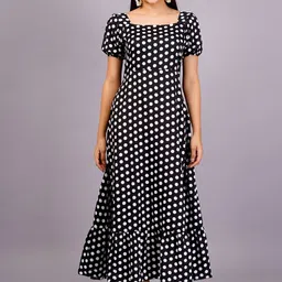 OH MI DIOS Women Polka Dot Printed Midi Dress-image-50