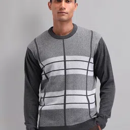 AD By Arvind Men Checked Pullover-image-9