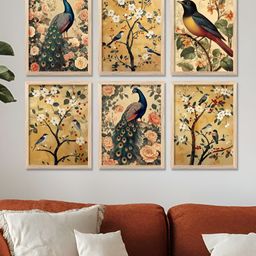 Kotart Brown & Green 6 and more Piece Wood Abstract Wall Paintings-11