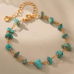 Just Lil Things Gold Plated Artificial Stones Studded Wraparound Bracelet-45