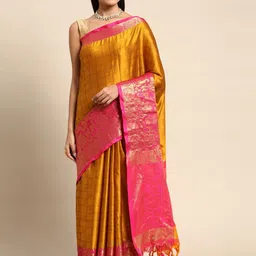 LeeliPeeri Designer Woven Design Zari Banarasi Saree With Unstitched Blouse Piece-image-67