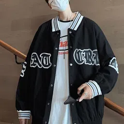 StyleCast Men Typography Open Front Jacket-8