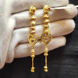 Anshenterpris Gold Plated Temple Contemporary Drop Earrings-15