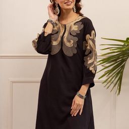 Indo Era Women Embroidered Regular Thread Work Kurta with Palazzos-picture-23