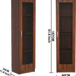 pickwood Giona Bookshelf Cabinet Book Rack Organizer with Shelves for Home Librar Engineered Wood Close Book Shelf image 4